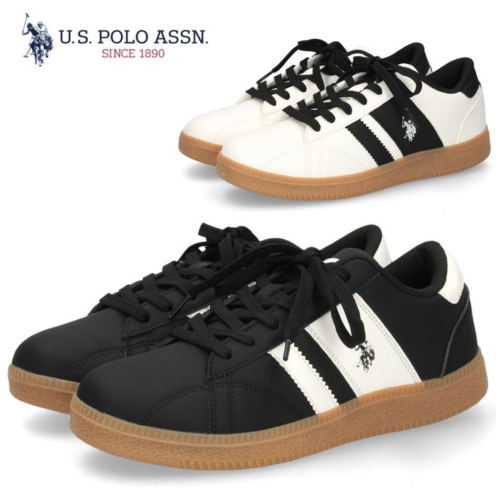 レディース スニーカー カジュアル ローカット 靴 ブラック ホワイト ユーエスポロアッスン U.S. POLO ASSN. PL00958