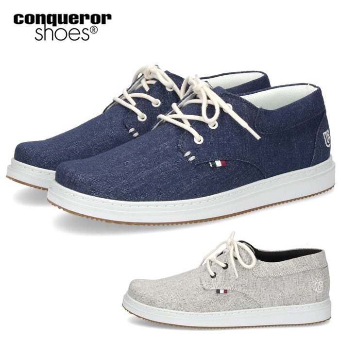 コンカラー シューズ アーク Ⅱキャンバス メンズ スニーカー 軽量 幅広 カジュアルシューズ グレー ネイビー 靴 conqueror shoes 178 183
