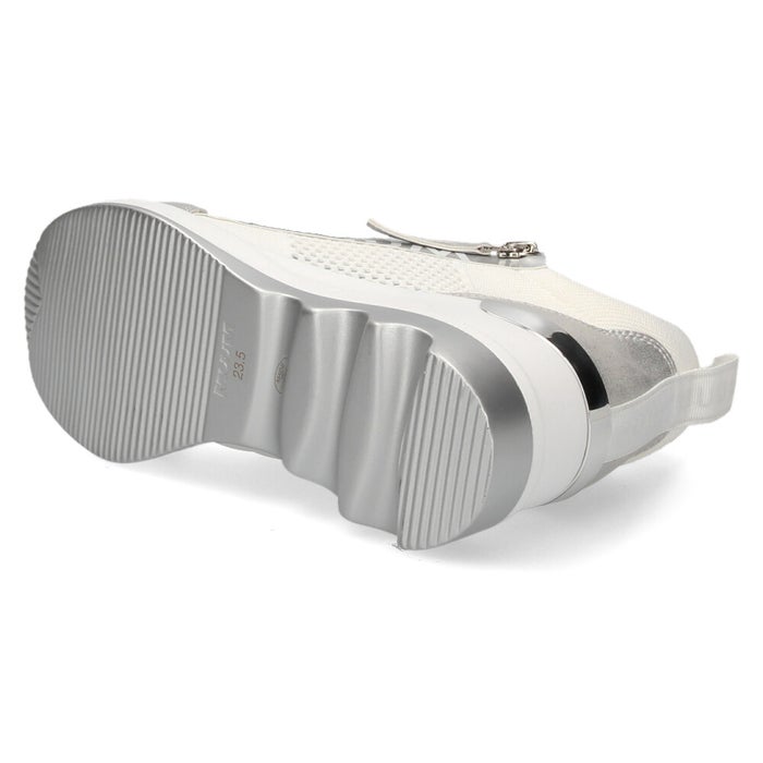 スニーカー レディース ロゴファスナー ニット素材 ウエッジソール カジュアルシューズ 厚底 美脚 クッション性 靴 ムーム WX2100 MUUM