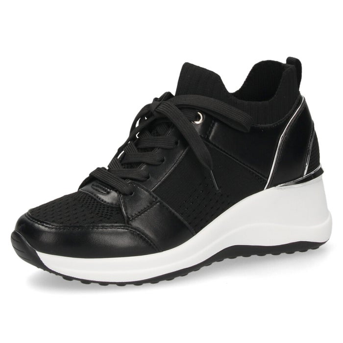 スニーカー レディース ニット素材 レースアップ ウェッジソール カジュアルシューズ 低反発カップインソール 厚底 靴 ムーム WX3120 MUUM