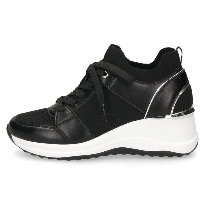 スニーカー レディース ニット素材 レースアップ ウェッジソール カジュアルシューズ 低反発カップインソール 厚底 靴 ムーム WX3120 MUUM