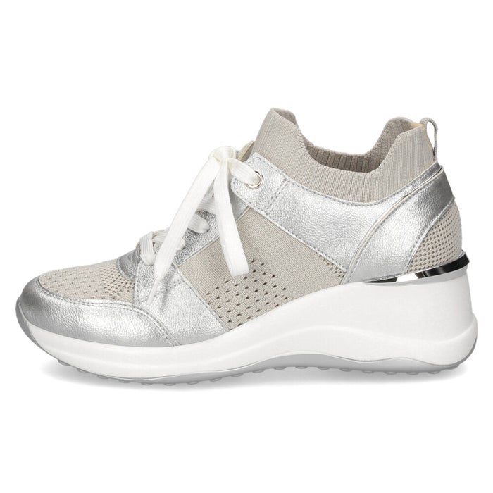 スニーカー レディース ニット素材 レースアップ ウェッジソール カジュアルシューズ 低反発カップインソール 厚底 靴 ムーム WX3120 MUUM