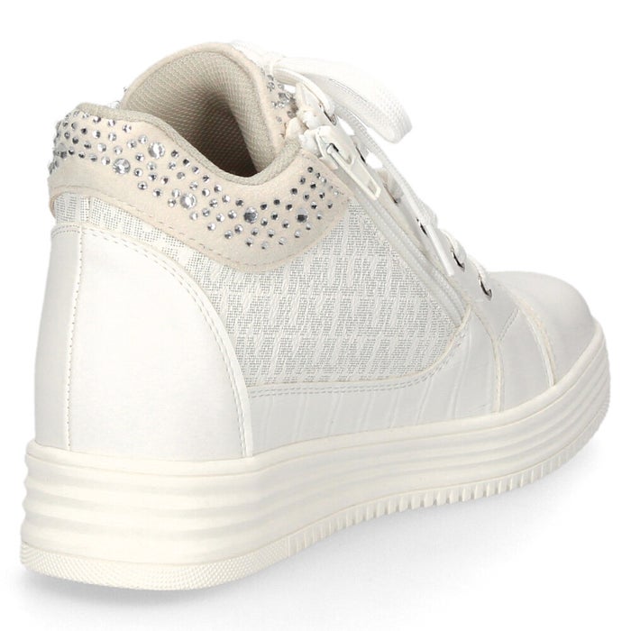 スニーカー レディース カジュアルシューズ スターモチーフ インヒール ファスナー付き 着脱簡単 美脚 足長効果 スポーティー 靴 ムーム XJ7835 MUUM