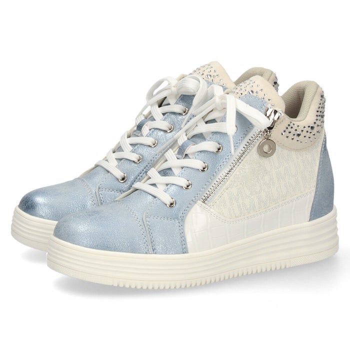 スニーカー レディース カジュアルシューズ スターモチーフ インヒール ファスナー付き 着脱簡単 美脚 足長効果 スポーティー 靴 ムーム XJ7835 MUUM