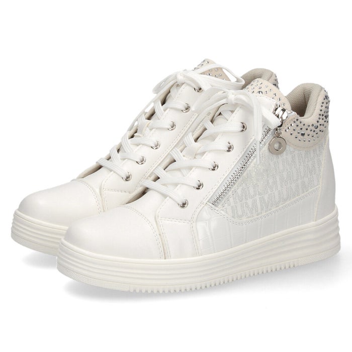 スニーカー レディース カジュアルシューズ スターモチーフ インヒール ファスナー付き 着脱簡単 美脚 足長効果 スポーティー 靴 ムーム XJ7835 MUUM