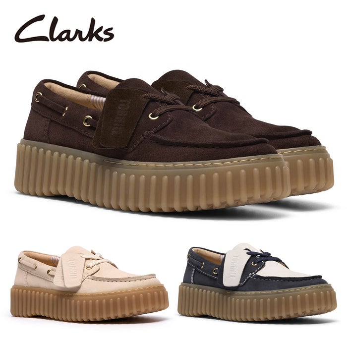 クラークス レディース カジュアルシューズ トーヒルボート ボートシューズ ローファー 本革 厚底 靴 Clarks Torhill Boat 26186647 26186302 26186303