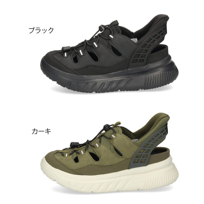 サンダル メンズ スポーツサンダル ハンズフリー スリップイン 立ったまま履ける 手を使わない 黒 ブラック カーキ 靴 楽すぽっ パレード Parade 70633