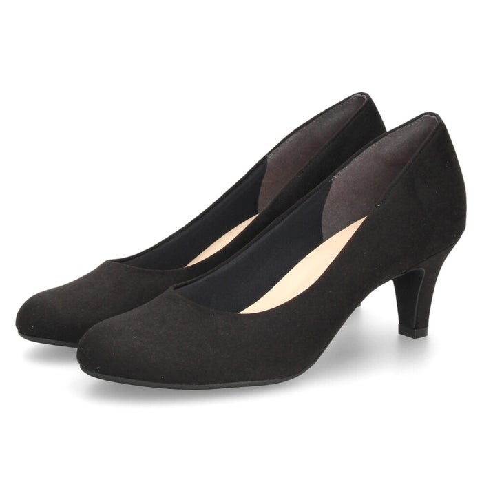 レディース パンプス ジェリービーンズ ブラック 黒 ベージュ スエード 6cm ヒール 痛くない 歩きやすい ふわさら  ローヒール 日本製 シューズ 靴 JELLY BEANS 113-44360 113-61360