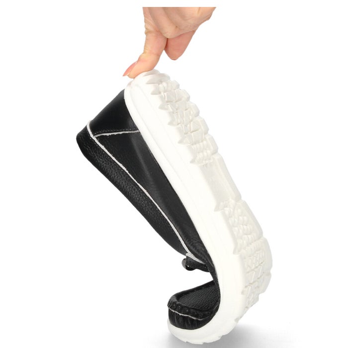 NICO ニコ カジュアルシューズ ローファー レディース 42091 靴 本革 軽量 EEEE 日本製 屈曲性 柔らかい 歩きやすい 黒 ブラック 白 ホワイト 銀 シルバー