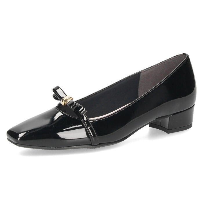 レディース パンプス ジェリービーンズ ブラック 黒 オーク はっ水 雨の日 リボン ストラップ  ローヒール 晴雨兼用 履きやすい レイン対応 日本製 靴 シューズ JELLY BEANS 325-59134