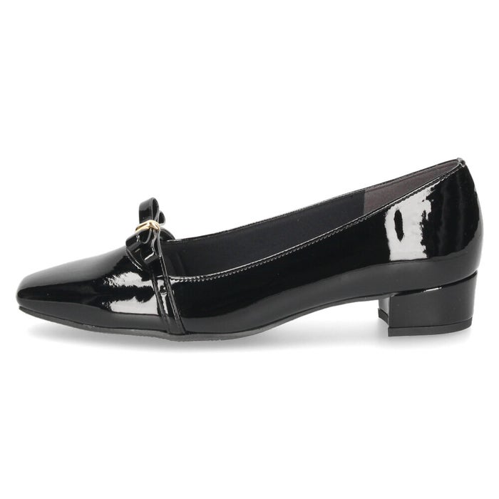 レディース パンプス ジェリービーンズ ブラック 黒 オーク はっ水 雨の日 リボン ストラップ  ローヒール 晴雨兼用 履きやすい レイン対応 日本製 靴 シューズ JELLY BEANS 325-59134