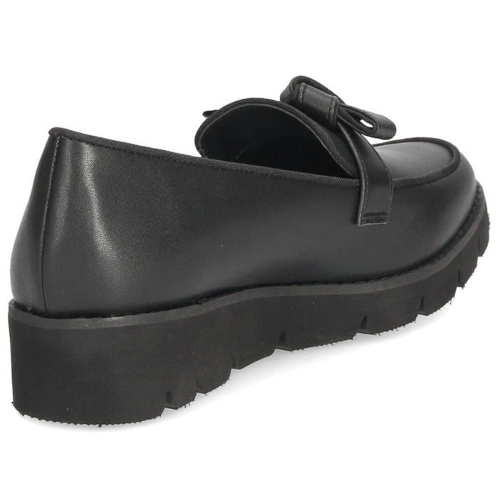 レディース ローファー ジェリービーンズ ブラック 黒 アイボリー ノットリボン 厚底 ボリュームソール 履きやすい 靴 シューズ JELLY BEANS 325-59134