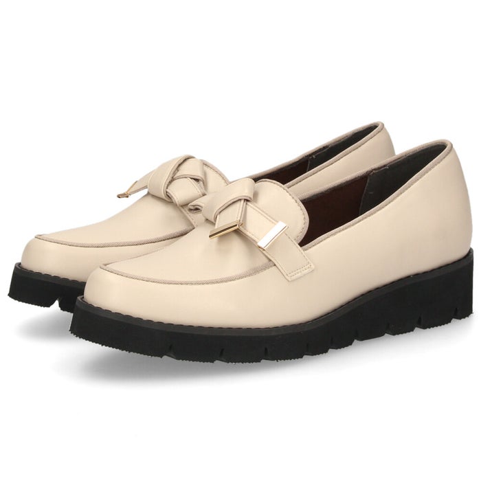 レディース ローファー ジェリービーンズ ブラック 黒 アイボリー ノットリボン 厚底 ボリュームソール 履きやすい 靴 シューズ JELLY BEANS 325-59134