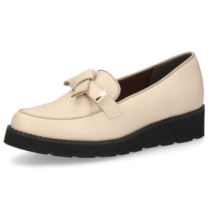 レディース ローファー ジェリービーンズ ブラック 黒 アイボリー ノットリボン 厚底 ボリュームソール 履きやすい 靴 シューズ JELLY BEANS 325-59134