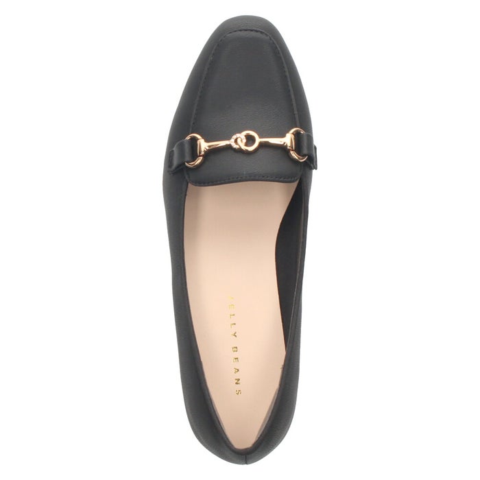 レディース ビジュー ビット ローファー ジェリービーンズ ブラック 黒 ベージュ パンプス はっ水 雨の日 晴雨兼用 履きやすい ふわさら 靴 シューズ JELLY BEANS 204-61112 204-69112