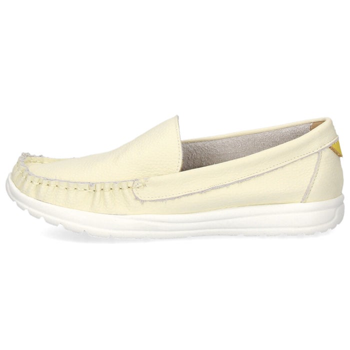 スリッポン レディース スニーカー 靴 シューズ 本革 レザー ４E 幅広 カジュアル NICO 2501 日本製 ホワイト イエロー