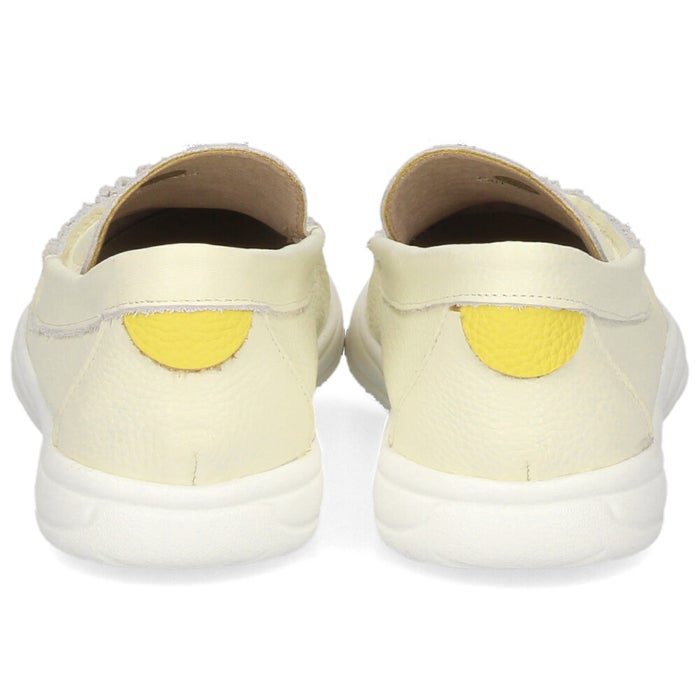 スリッポン レディース スニーカー 靴 シューズ 本革 レザー ４E 幅広 カジュアル NICO 2501 日本製 ホワイト イエロー