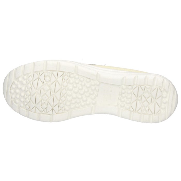 スリッポン レディース スニーカー 靴 シューズ 本革 レザー ４E 幅広 カジュアル NICO 2501 日本製 ホワイト イエロー