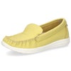 スリッポン レディース スニーカー 靴 シューズ 本革 レザー ４E 幅広 カジュアル NICO 2501 日本製 ホワイト イエロー