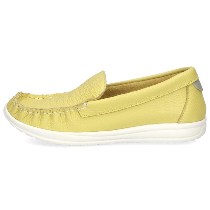 スリッポン レディース スニーカー 靴 シューズ 本革 レザー ４E 幅広 カジュアル NICO 2501 日本製 ホワイト イエロー