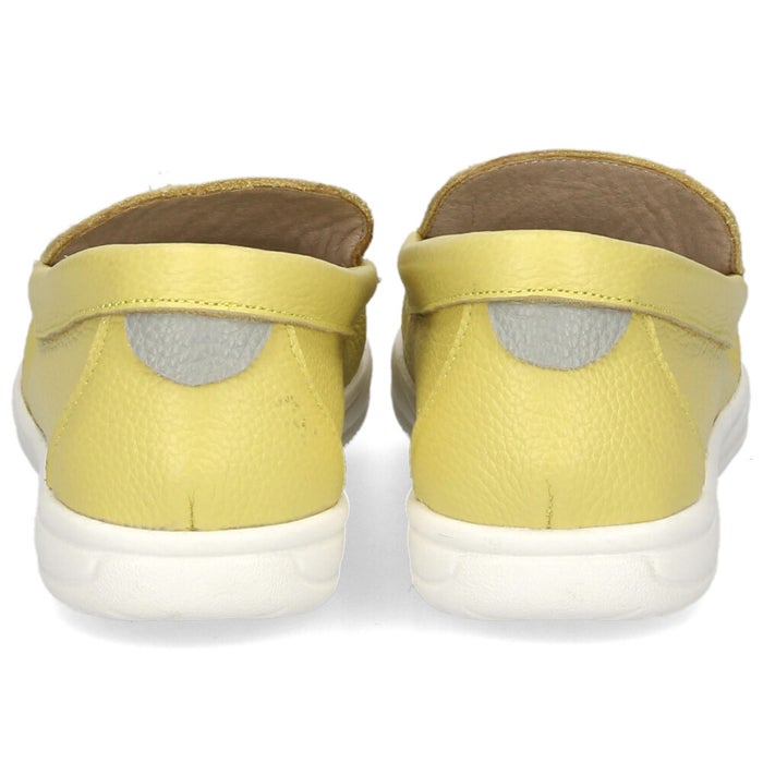 スリッポン レディース スニーカー 靴 シューズ 本革 レザー ４E 幅広 カジュアル NICO 2501 日本製 ホワイト イエロー
