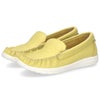 スリッポン レディース スニーカー 靴 シューズ 本革 レザー ４E 幅広 カジュアル NICO 2501 日本製 ホワイト イエロー