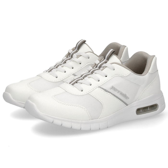 ピュアウォーカー レディース スニーカー PW0561 スライドフィット ハンズフリー オフィス  ナースシューズ 仕事履き 普段履き スリッポン 軽量 エアークッション pure walker