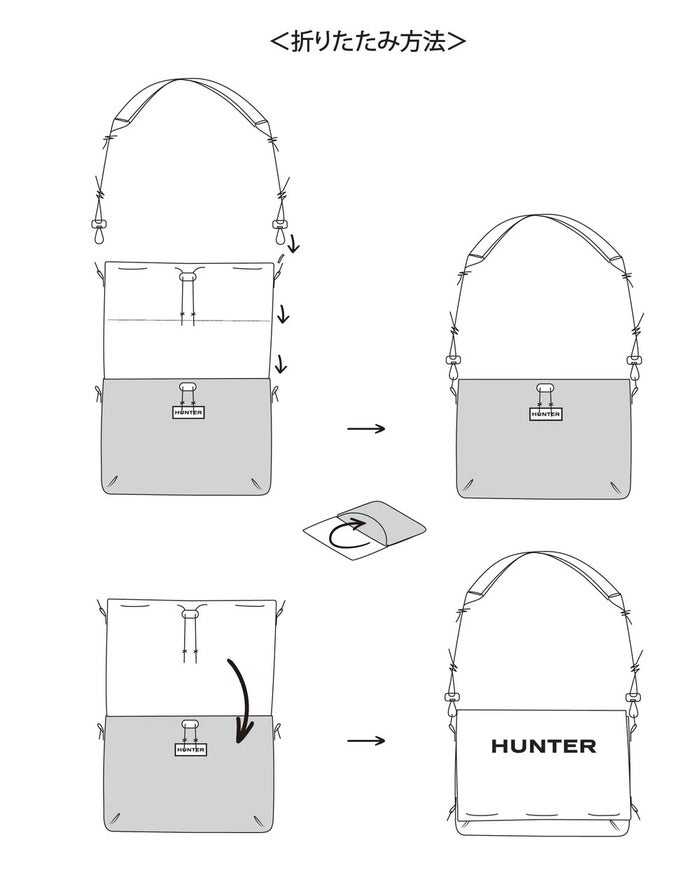 ハンター ショルダーバッグ トートバッグ HUNTER トラベル マルチファンクション サコッシュ 軽量 撥水 旅行 2WAY UBX7124NRS