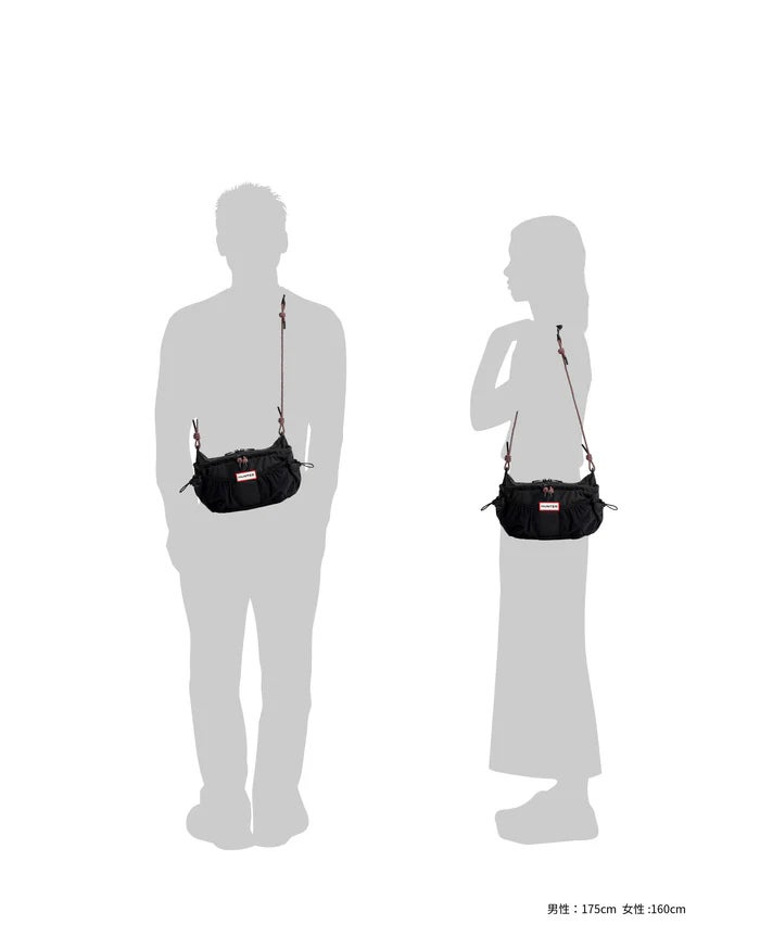 ハンター ショルダーバック ボディーバック 撥水 耐水 防水 軽量 耐久性 HUNTER トラベル クロスボディ 7123 斜め掛け ブラック 黒 ホワイト 白 グレー