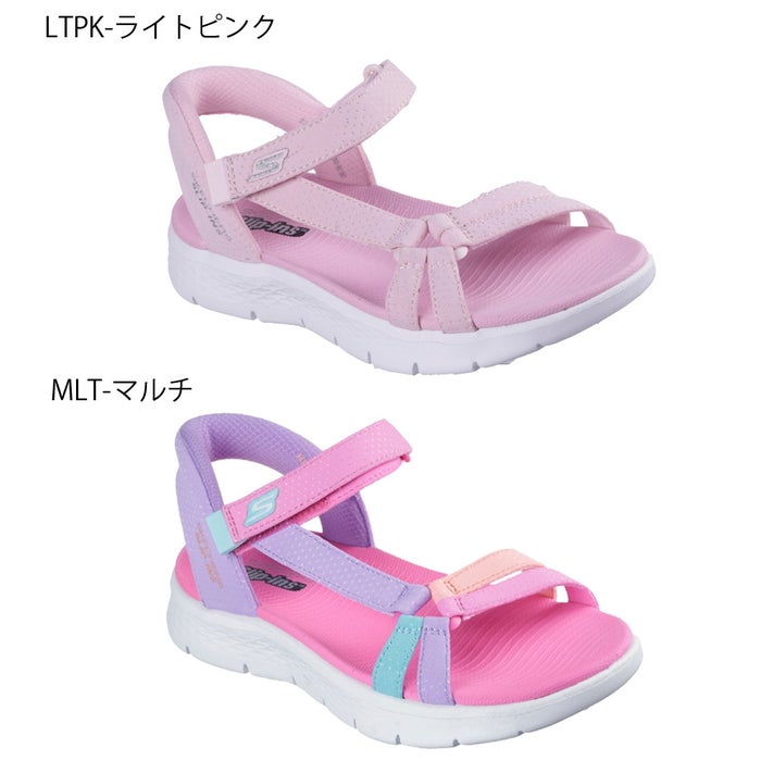 スケッチャーズ キッズ ジュニア サンダル 女の子 ゴーウォーク ハンズフリー 面ファスナー マジックテープ ノーマル幅 SKECHERS 303028L ピンク