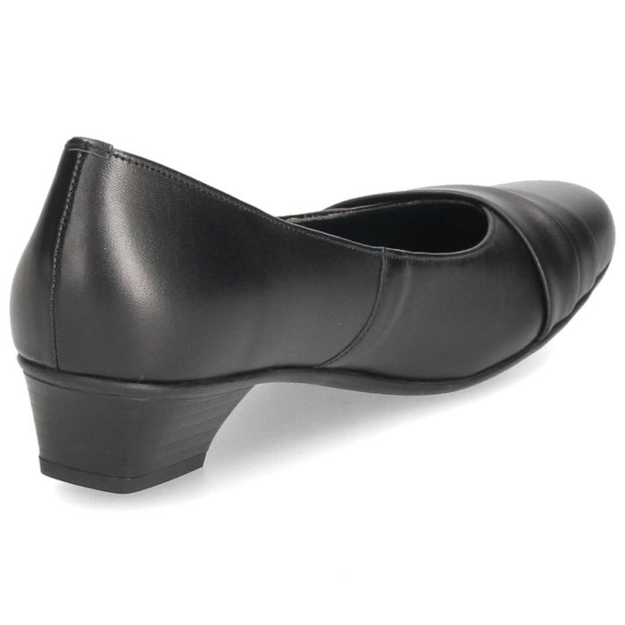 レディース パンプス 本革 日本製 3E 幅広 歩きやすい 低反発インソール 3.5cmヒール 黒 ブラック 黒パンプス スクエアトゥ  フォーマル 入学式 卒業式 セレモニー ビジネス 通勤 ARUKU 6814