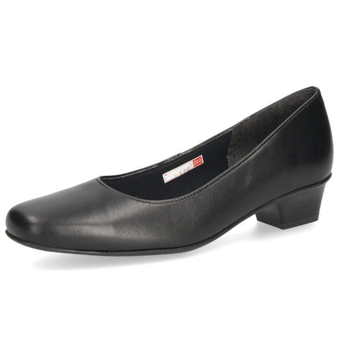 レディース パンプス 本革 日本製 3E 幅広 歩きやすい 低反発インソール 3.5cmヒール 黒 ブラック 黒パンプス スクエアトゥ フォーマル 冠婚葬祭 リクルート ビジネス 通勤 ARUKU 6836