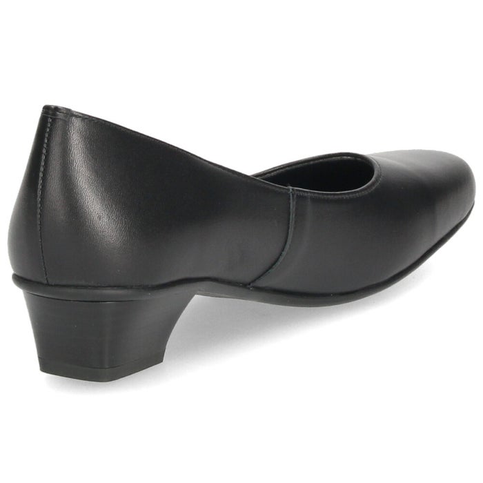 レディース パンプス 本革 日本製 3E 幅広 歩きやすい 低反発インソール 3.5cmヒール 黒 ブラック 黒パンプス スクエアトゥ フォーマル 冠婚葬祭 リクルート ビジネス 通勤 ARUKU 6836