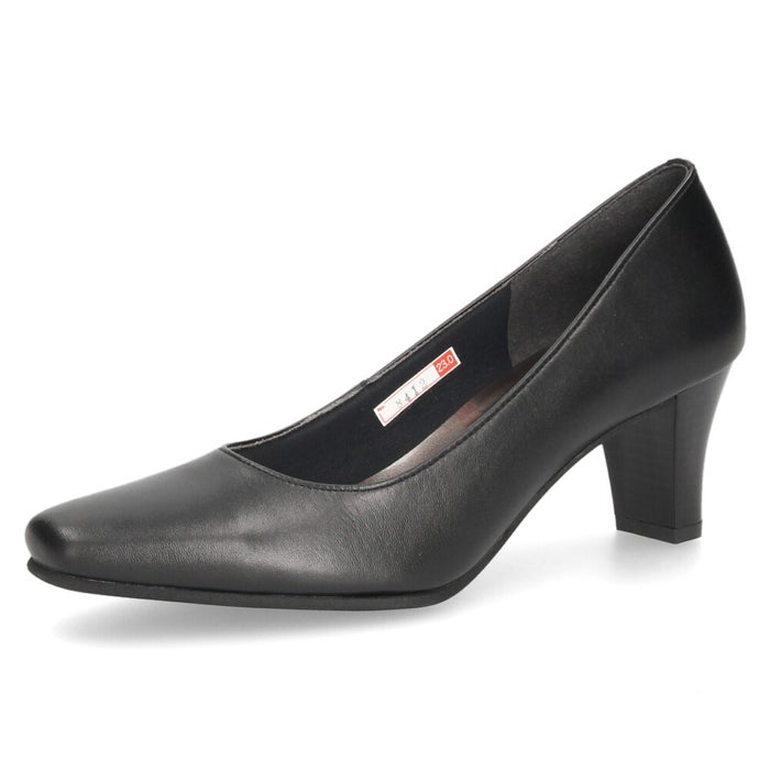 レディース パンプス 本革 日本製 3E 幅広 歩きやすい 低反発インソール 6cmヒール 黒 ブラック 黒パンプス スクエアトゥ フォーマル 冠婚葬祭 リクルート ビジネス 通勤 美脚 ARUKU 8412