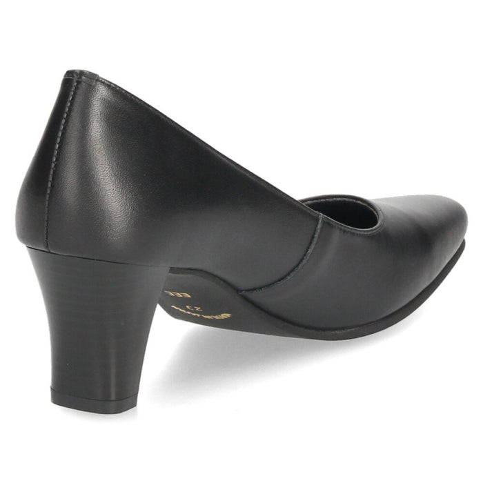 レディース パンプス 本革 日本製 3E 幅広 歩きやすい 低反発インソール 6cmヒール 黒 ブラック 黒パンプス スクエアトゥ フォーマル 冠婚葬祭 リクルート ビジネス 通勤 美脚 ARUKU 8412
