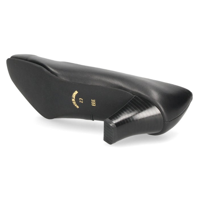 レディース パンプス 本革 日本製 3E 幅広 歩きやすい 低反発インソール 6cmヒール 黒 ブラック 黒パンプス スクエアトゥ フォーマル 冠婚葬祭 リクルート ビジネス 通勤 美脚 ARUKU 8412