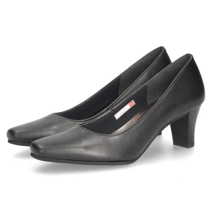 レディース パンプス 本革 日本製 3E 幅広 歩きやすい 低反発インソール 6cmヒール 黒 ブラック 黒パンプス スクエアトゥ フォーマル 冠婚葬祭 リクルート ビジネス 通勤 美脚 ARUKU 8412