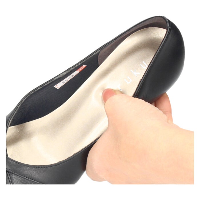 レディース パンプス 本革 日本製 3E 幅広 歩きやすい 低反発インソール 6cmヒール 黒 ブラック 黒パンプス スクエアトゥ フォーマル ビジネス 通勤 パーティー ARUKU 2902