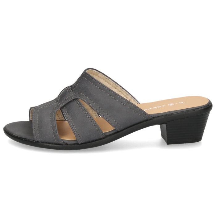 ミュール サンダル レディース 屈曲性 安定 クッション性 高反発 4.5cmヒール Pansy 6640 6641 ブラック 黒 歩きやすい 履きやすい