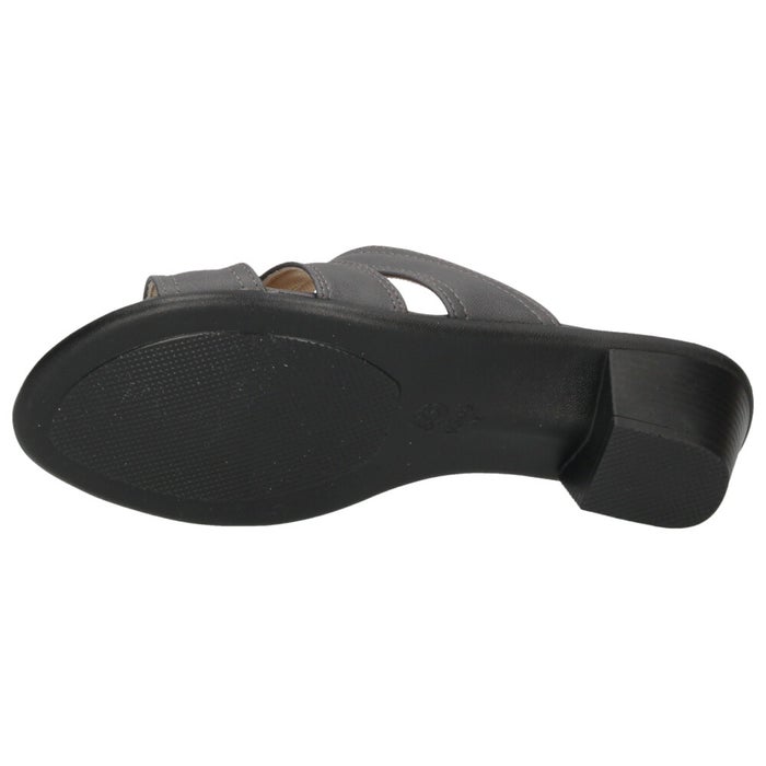 ミュール サンダル レディース 屈曲性 安定 クッション性 高反発 4.5cmヒール Pansy 6640 6641 ブラック 黒 歩きやすい 履きやすい