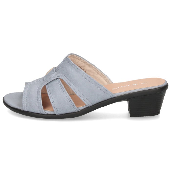 ミュール サンダル レディース 屈曲性 安定 クッション性 高反発 4.5cmヒール Pansy 6640 6641 ブラック 黒 歩きやすい 履きやすい