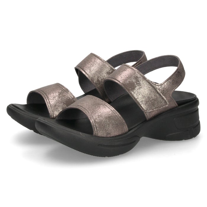 リゲッタ サンダル レディース 軽量 疲れない 厚底 バックベルト 生グミインソール Re:getA RE-552 黒 ブラック 歩きやすい 履きやすい