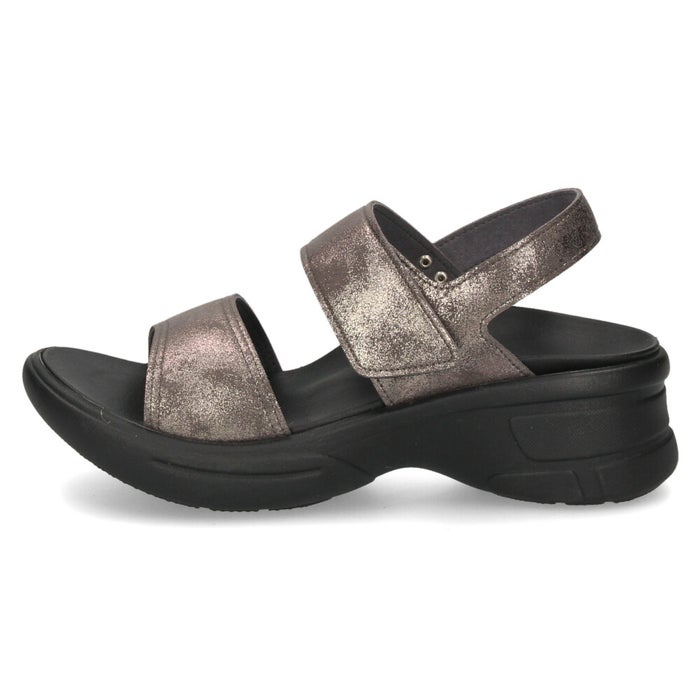 リゲッタ サンダル レディース 軽量 疲れない 厚底 バックベルト 生グミインソール Re:getA RE-552 黒 ブラック 歩きやすい 履きやすい