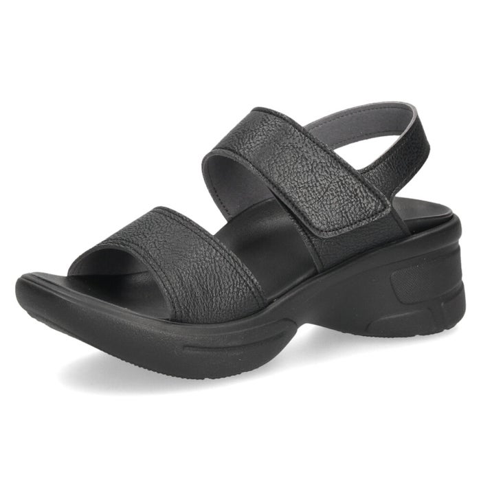 リゲッタ サンダル レディース 軽量 疲れない 厚底 バックベルト 生グミインソール Re:getA RE-552 黒 ブラック 歩きやすい 履きやすい