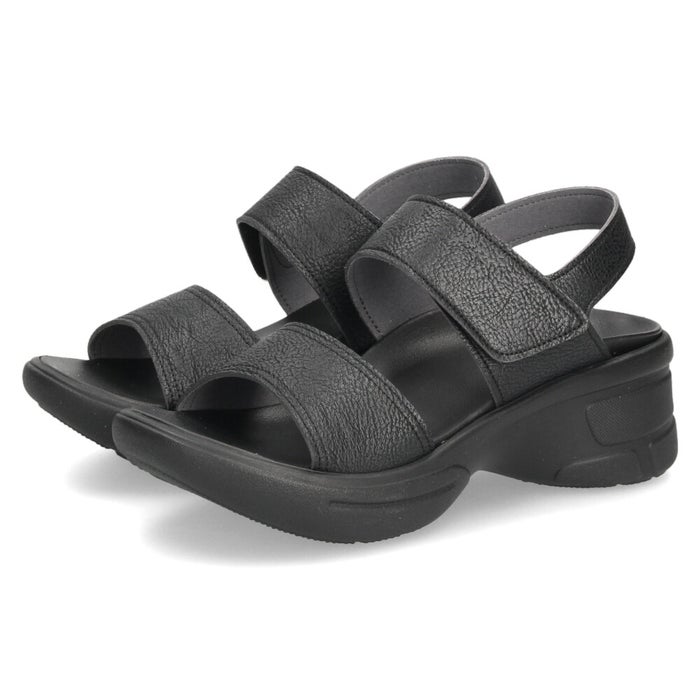 リゲッタ サンダル レディース 軽量 疲れない 厚底 バックベルト 生グミインソール Re:getA RE-552 黒 ブラック 歩きやすい 履きやすい