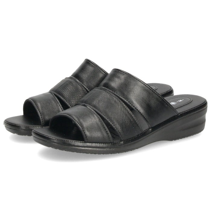 サンダル レディース つっかけ 疲れない 歩きやすい 軽量 ローヒール Pansy パンジー 6733 黒 ブラック ライトゴールド