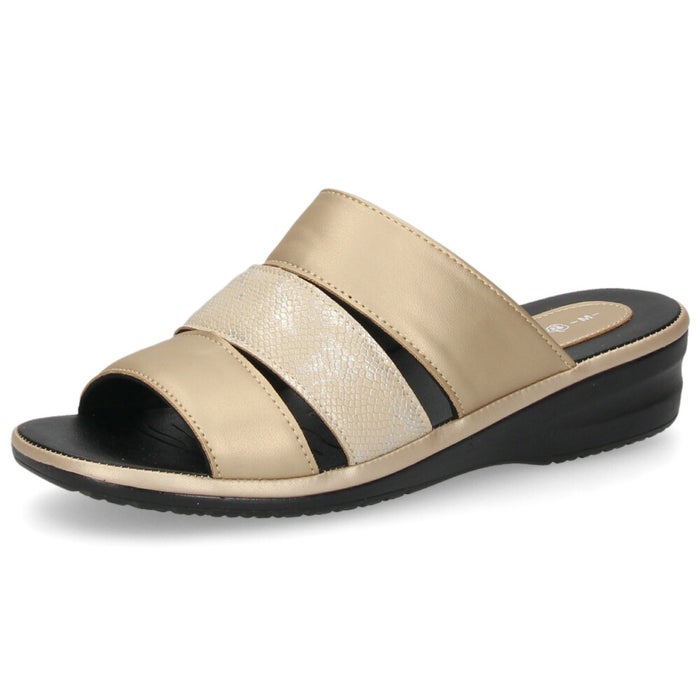 サンダル レディース つっかけ 疲れない 歩きやすい 軽量 ローヒール Pansy パンジー 6733 黒 ブラック ライトゴールド