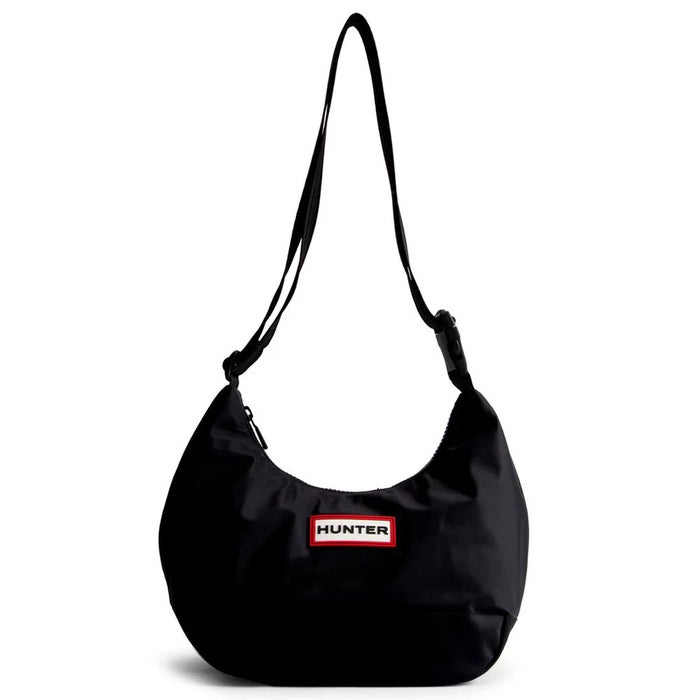 ハンター ショルダーバッグ HUNTER ナイロン ミディ ホーボー 斜め掛け バッグ かばん 軽量 シンプル 黒 ブラック UBS3601KBM