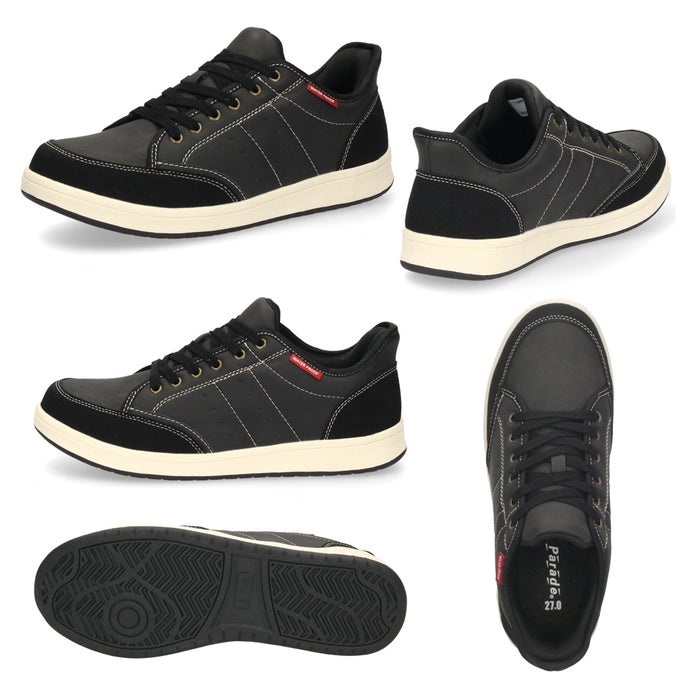 スリッポン スニーカー メンズ カジュアル ハンズフリー 立ったまま履ける 防水 軽量 ゴム紐 履きやすい 靴 黒 ブラック ネイビー ブラウン Parade パレード 楽すぽっ 1992WRP 1993WRP