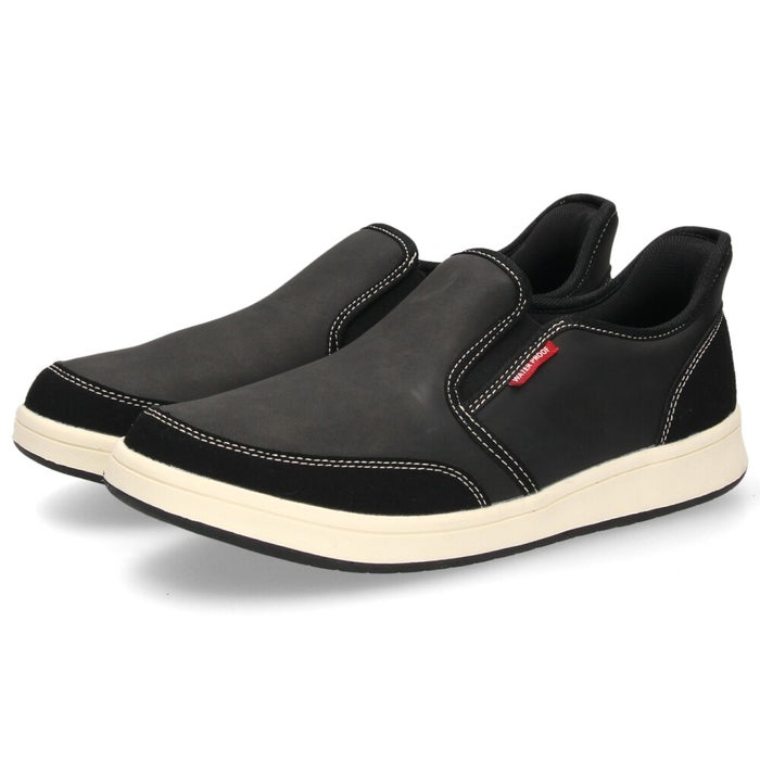 スリッポン スニーカー メンズ カジュアル ハンズフリー 立ったまま履ける 防水 軽量 ゴム紐 履きやすい 靴 黒 ブラック ネイビー ブラウン Parade パレード 楽すぽっ 1992WRP 1993WRP